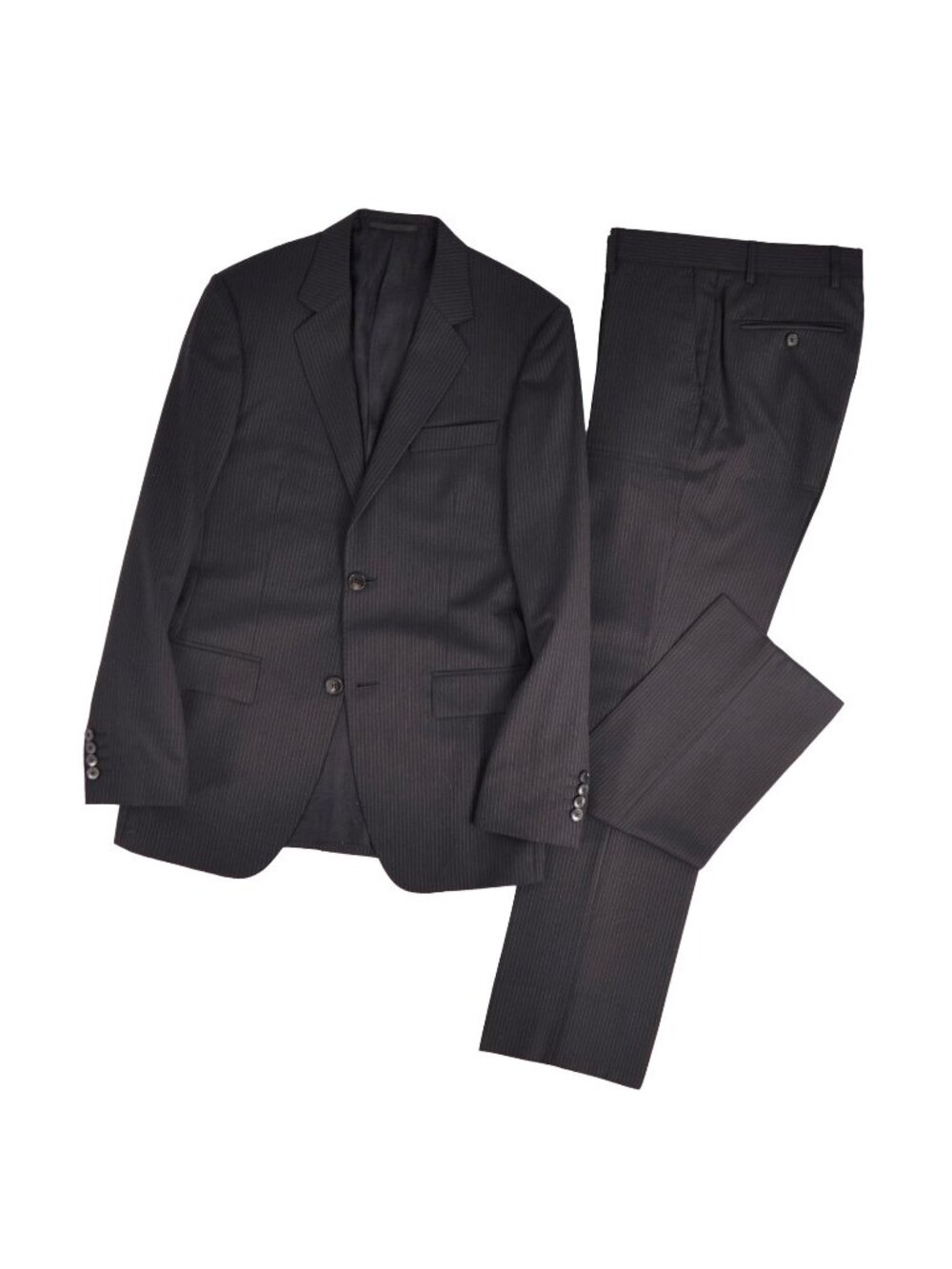 Gucci Set Suit Single Stripe Jacket Pants Wool Silk Black 44